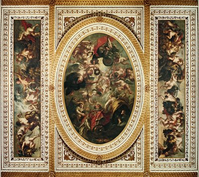 Die Decke von Whitehall: Die Apotheose von James I. (1566-1625) 1632-34 von Peter Paul Rubens